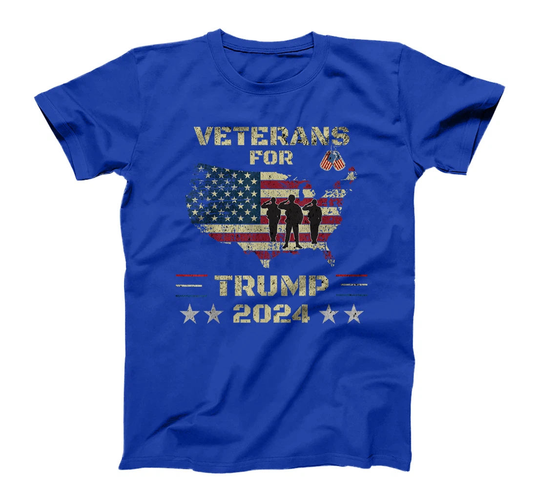 Veterans For Trump 2024 American Flag Election Dad Grandpa T-Shirt