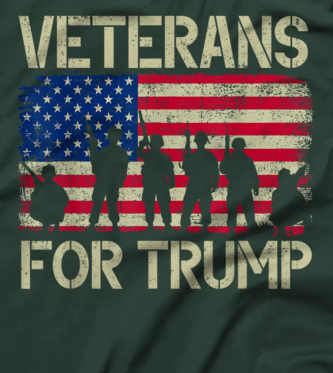 Veterans For Trump American Flag Veteran Dad Grandpa T-Shirt
