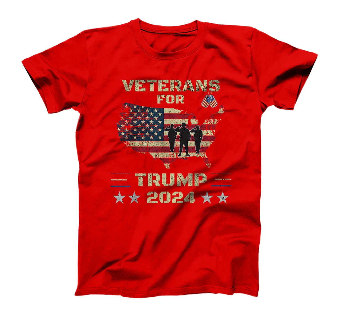 Veterans For Trump 2024 American Flag Election Dad Grandpa T-Shirt