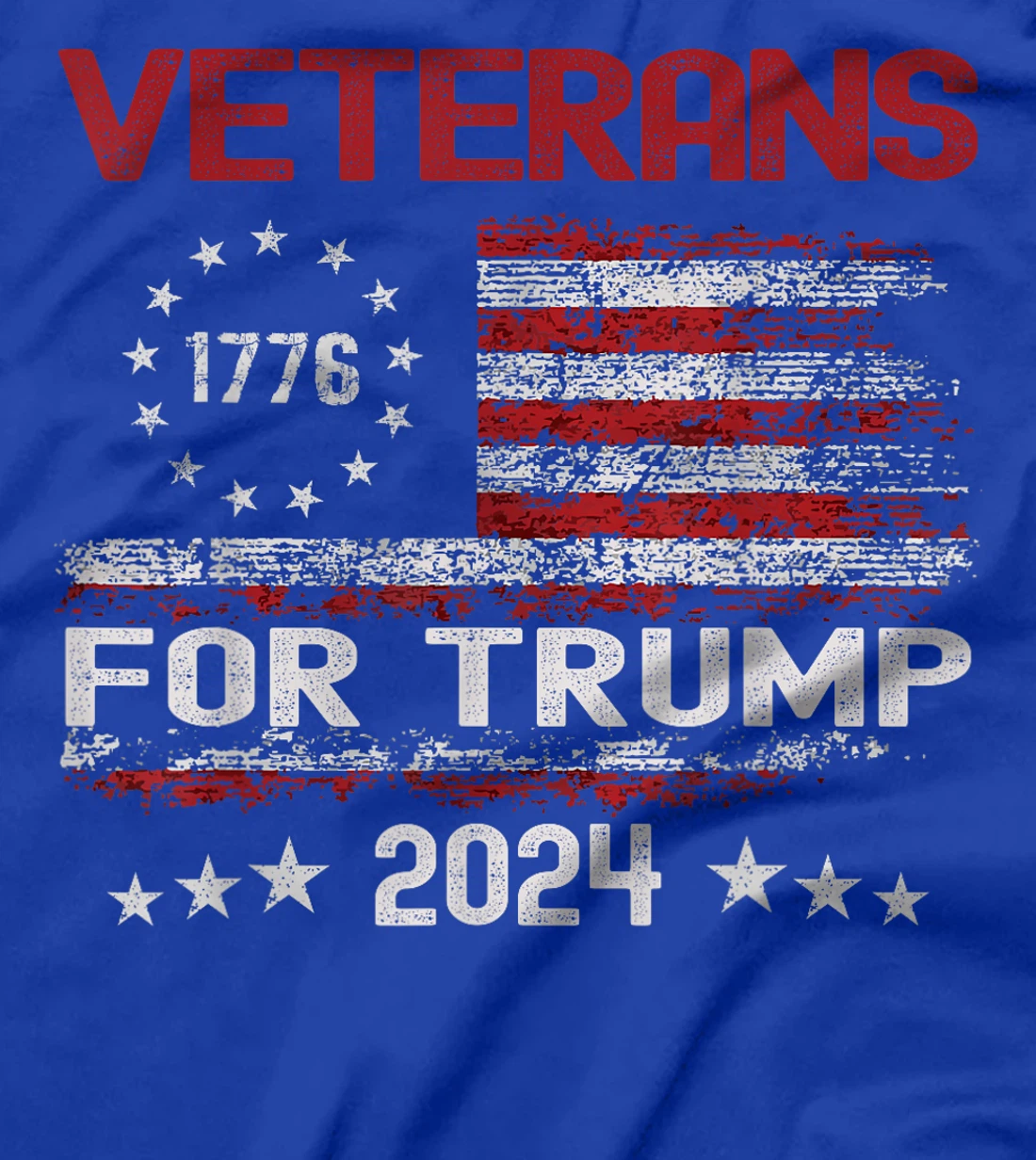 Veterans For Trump 2024 American Flag 4th Of July T-Shirt