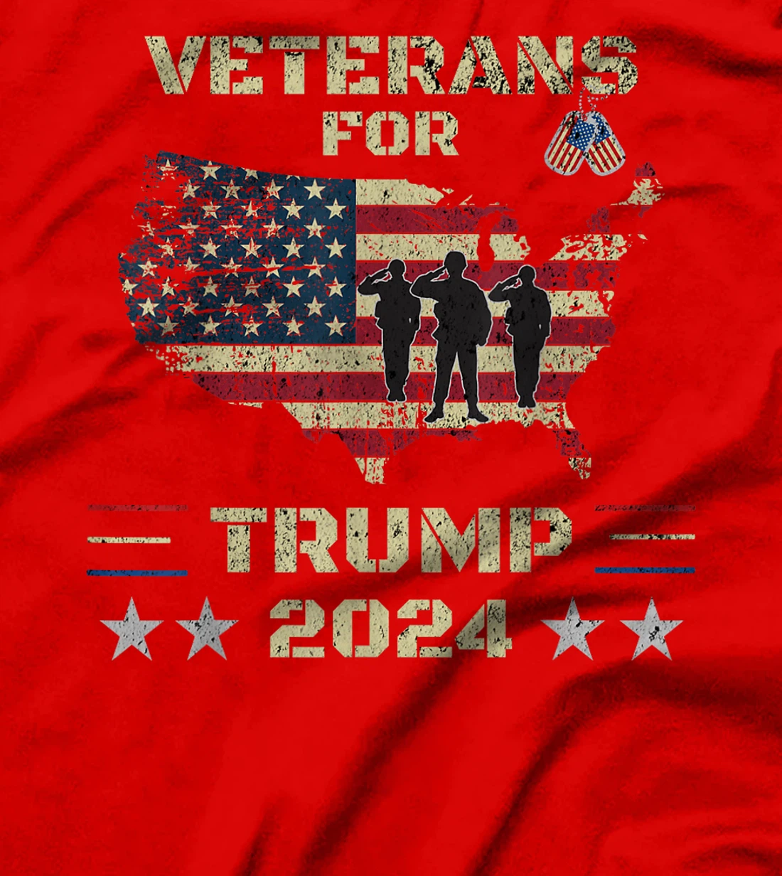 Veterans For Trump 2024 American Flag Election Dad Grandpa T-Shirt