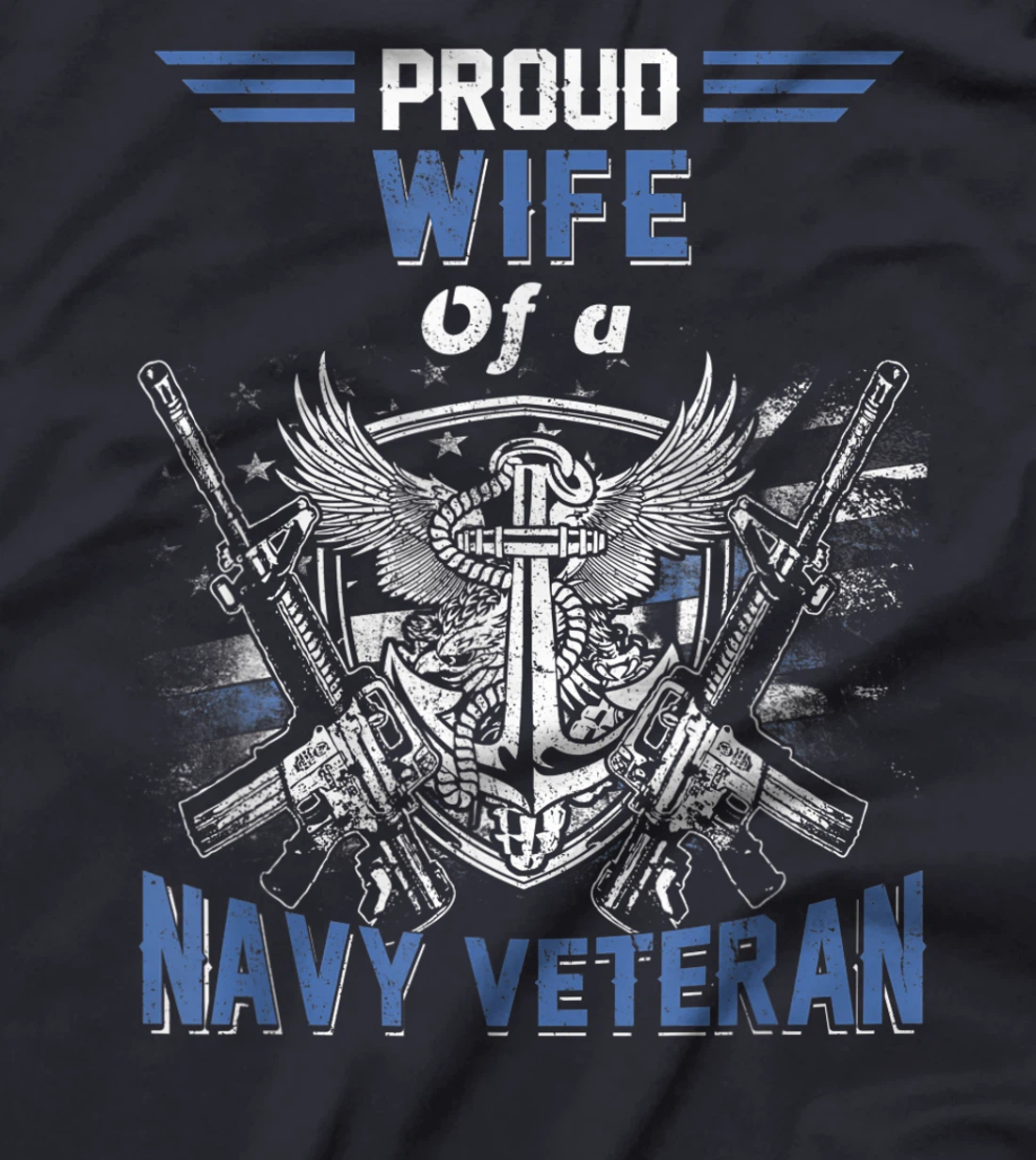 Proud Wife of A Navy Veteran Sailor USA Flag T-Shirt