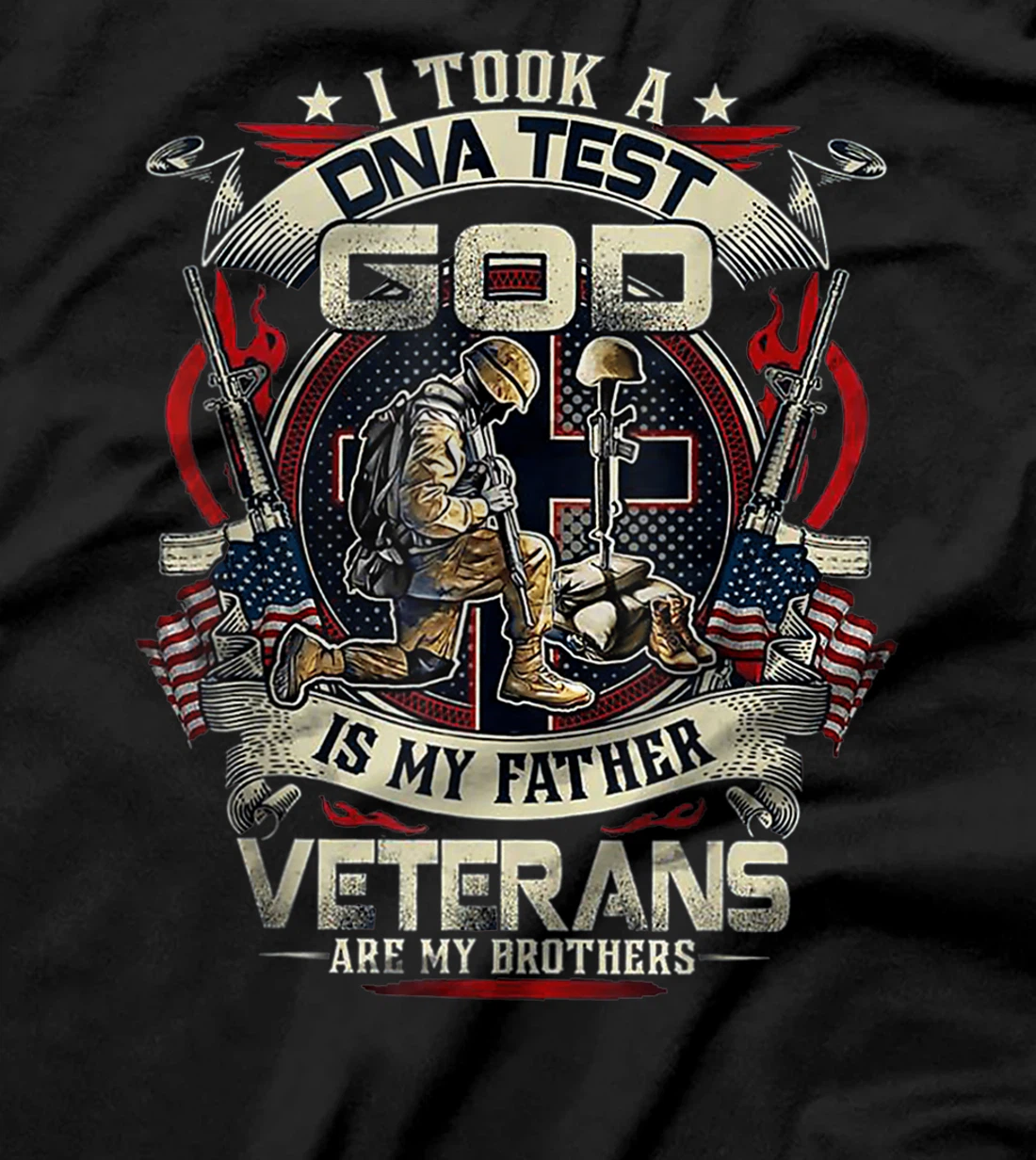I Took A DNA Test God Is My Father Veterans Brothers T-Shirt