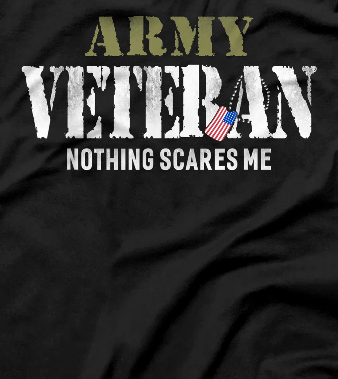 Men's Army Veteran Nothing Scares Me American Flag T-Shirt