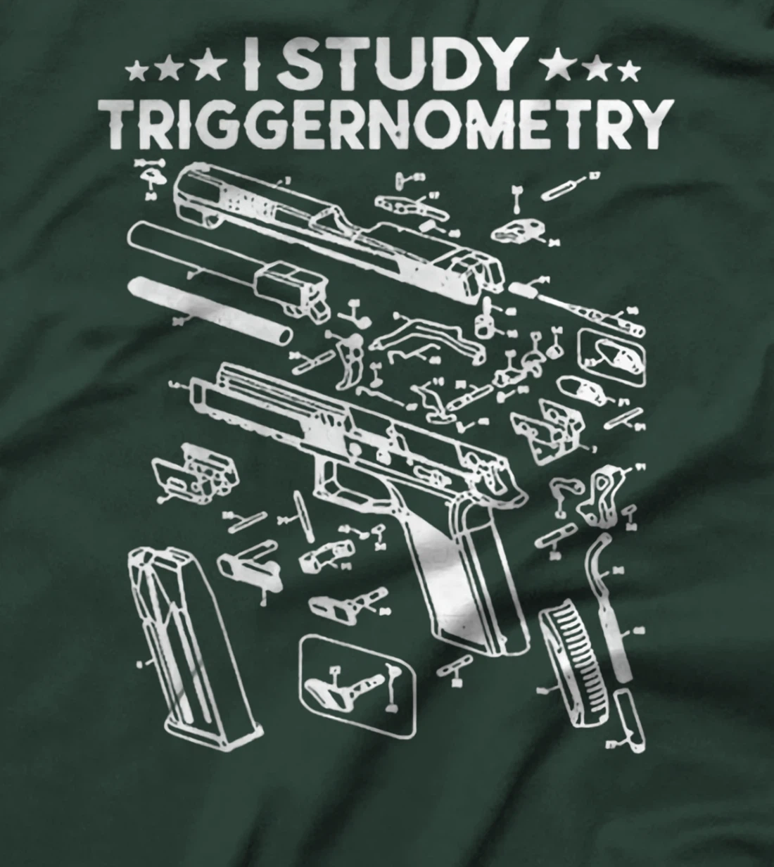 I Study Triggernometry Gun On Back Funny Veteran Gift T-Shirt