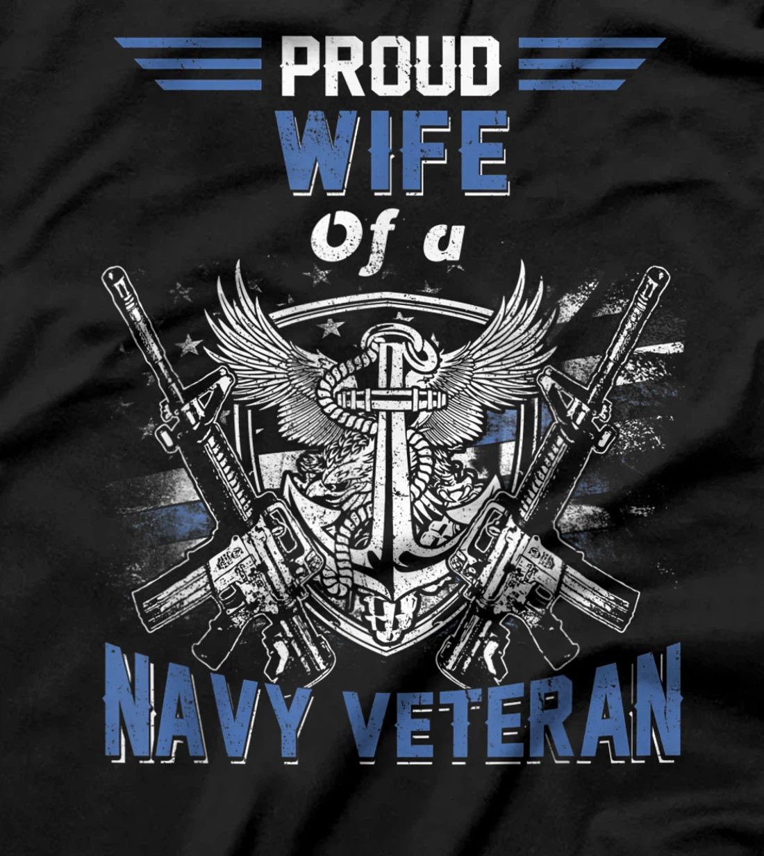 Proud Wife of A Navy Veteran Sailor USA Flag T-Shirt