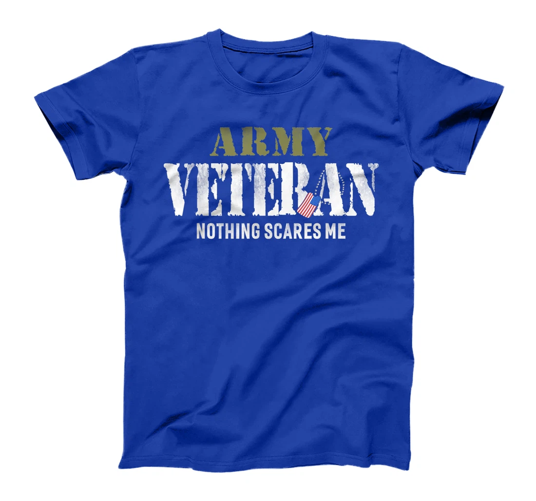 Men's Army Veteran Nothing Scares Me American Flag T-Shirt