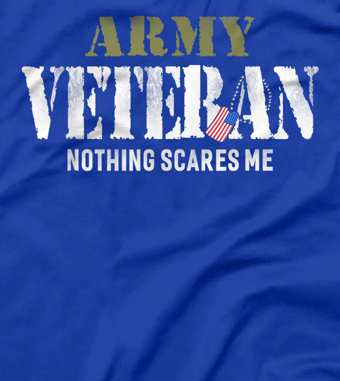 Men's Army Veteran Nothing Scares Me American Flag T-Shirt