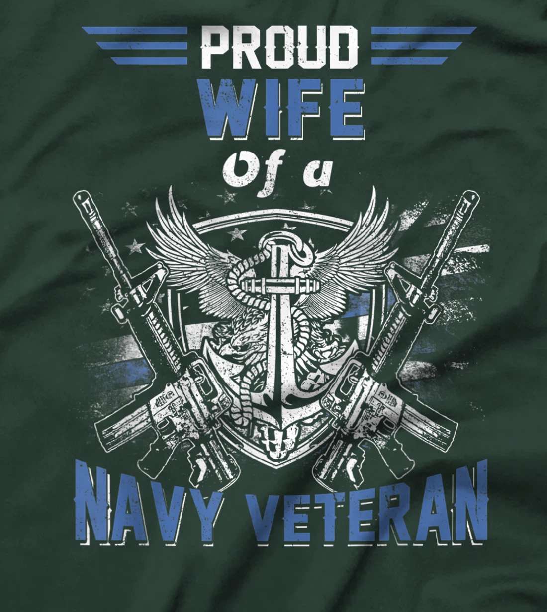 Proud Wife of A Navy Veteran Sailor USA Flag T-Shirt