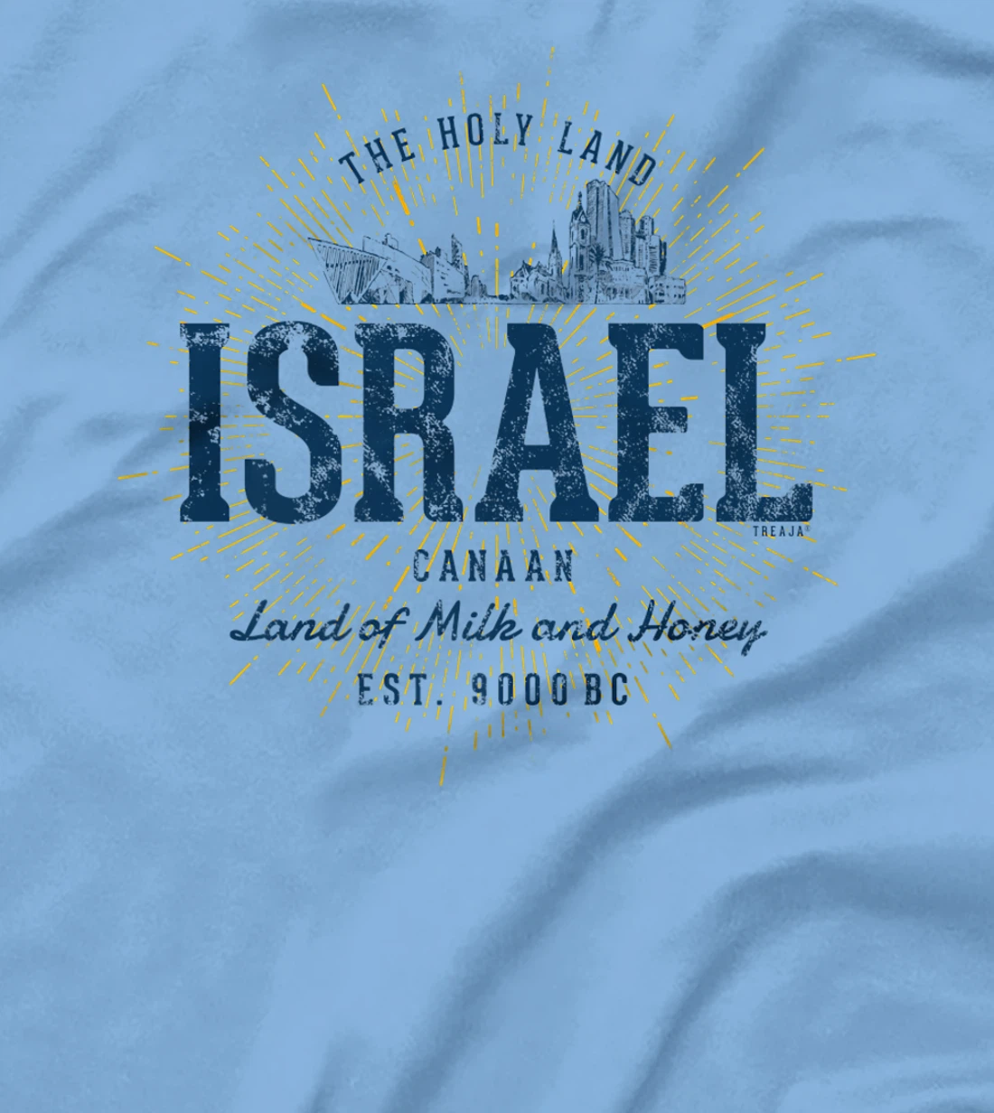 Womens Retro Style Vintage Israel T-Shirt