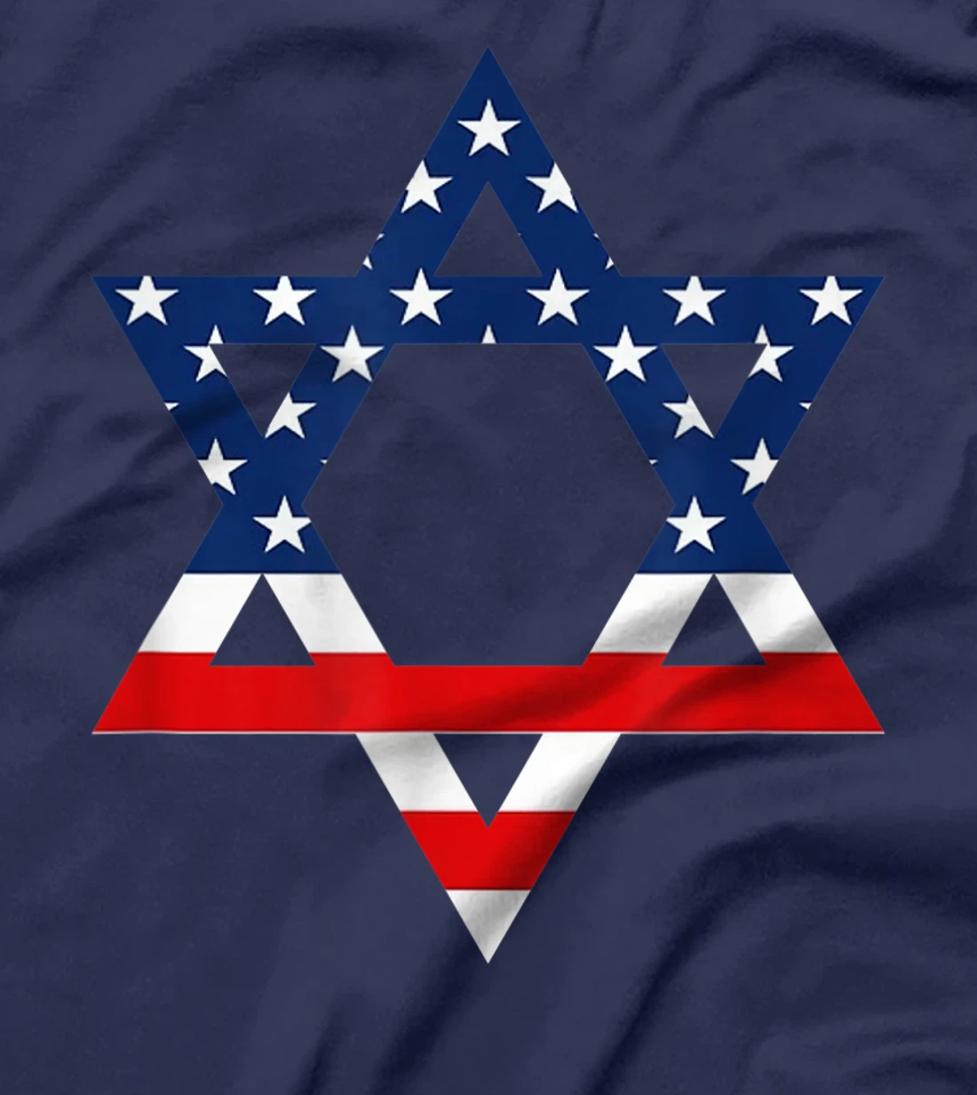 Star of David Jewish US Flag Half Jew Purim Love Israel Gift T-Shirt