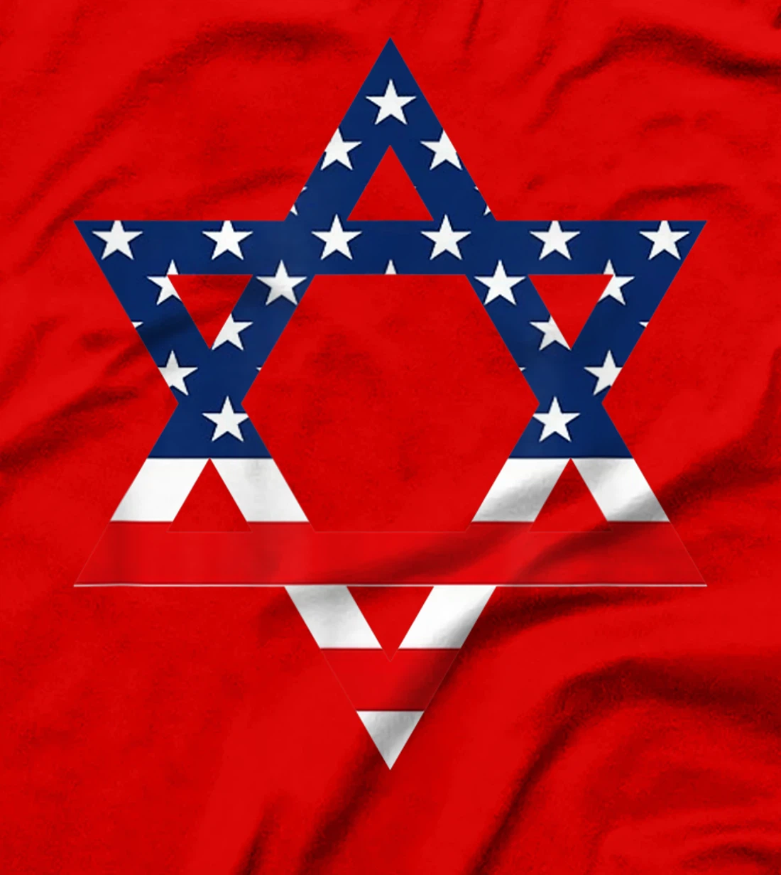 Star of David Jewish US Flag Half Jew Purim Love Israel Gift T-Shirt