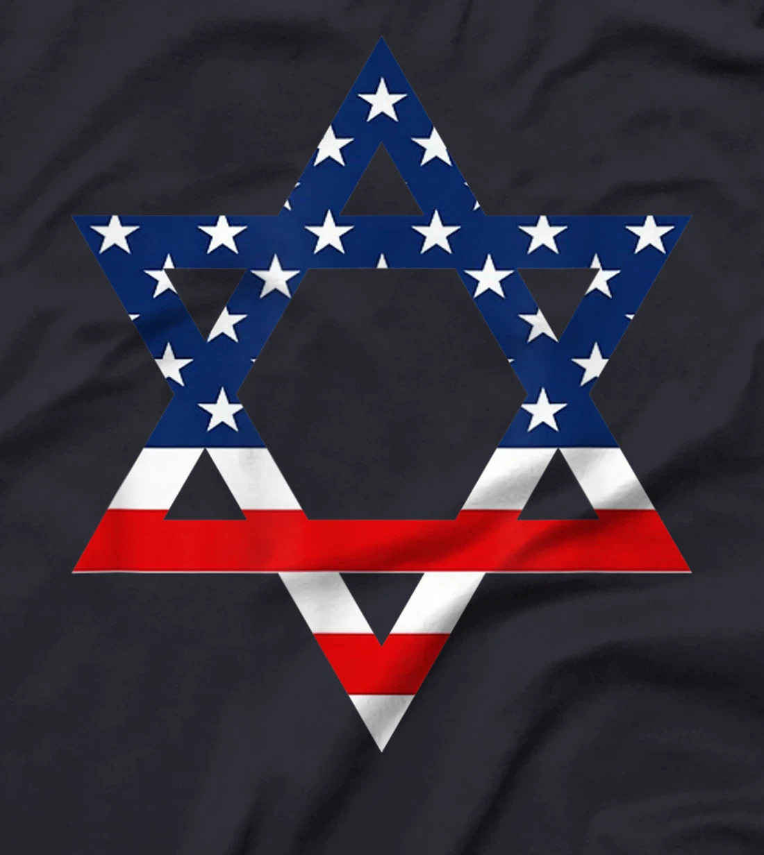 Star of David Jewish US Flag Half Jew Purim Love Israel Gift T-Shirt
