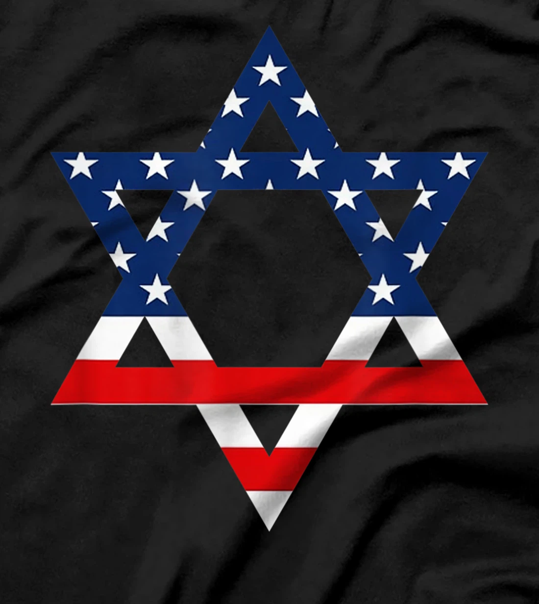 Star of David Jewish US Flag Half Jew Purim Love Israel Gift T-Shirt