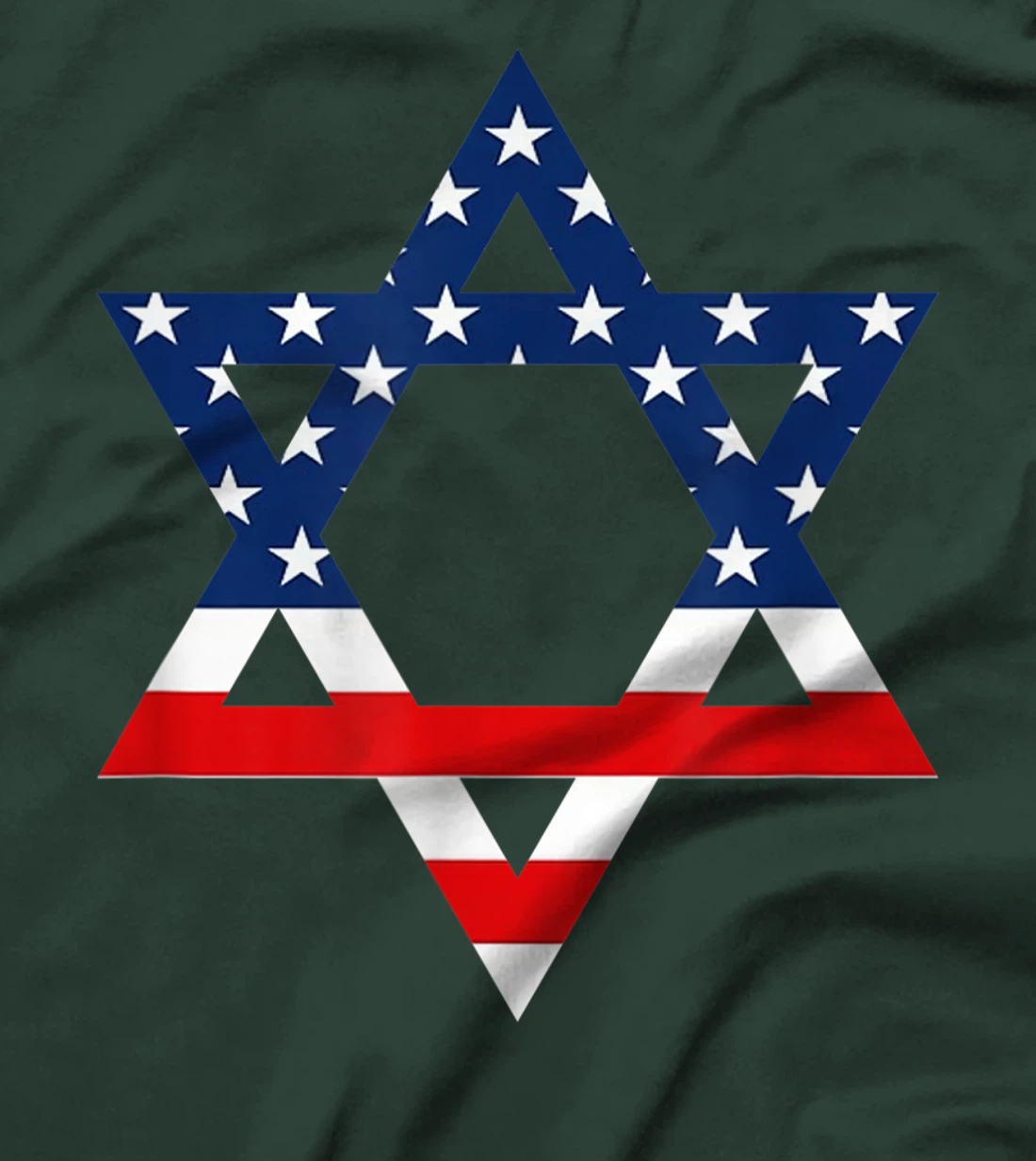 Star of David Jewish US Flag Half Jew Purim Love Israel Gift T-Shirt
