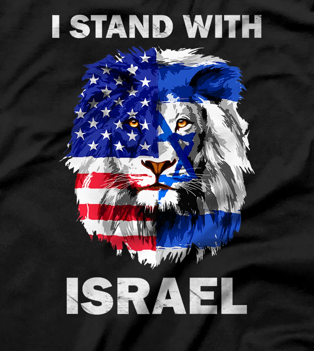 Israel and USA Flag Lion | I Stand With Israel Premium T-Shirt