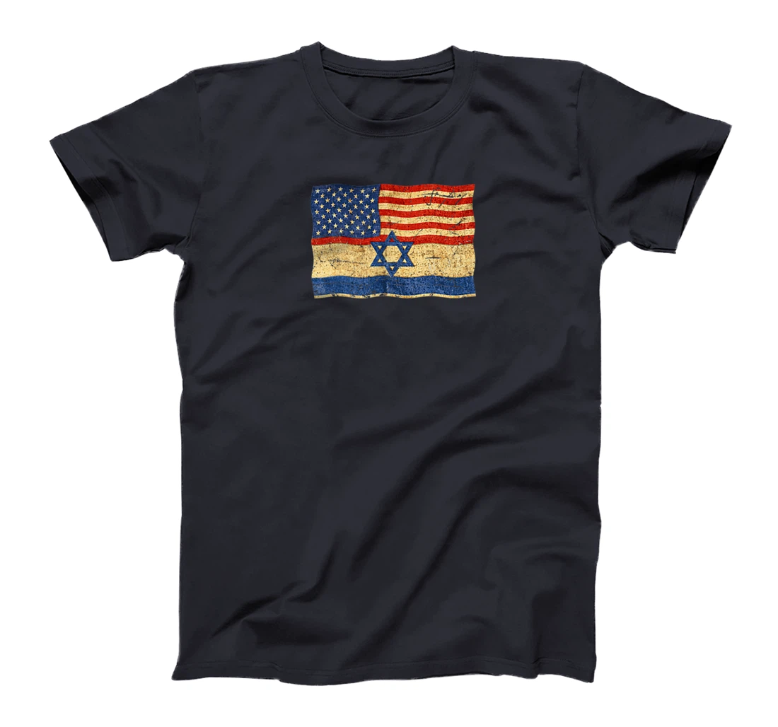 Flag of Israel and flag of USA, Israel Patriotic Gift T-Shirt