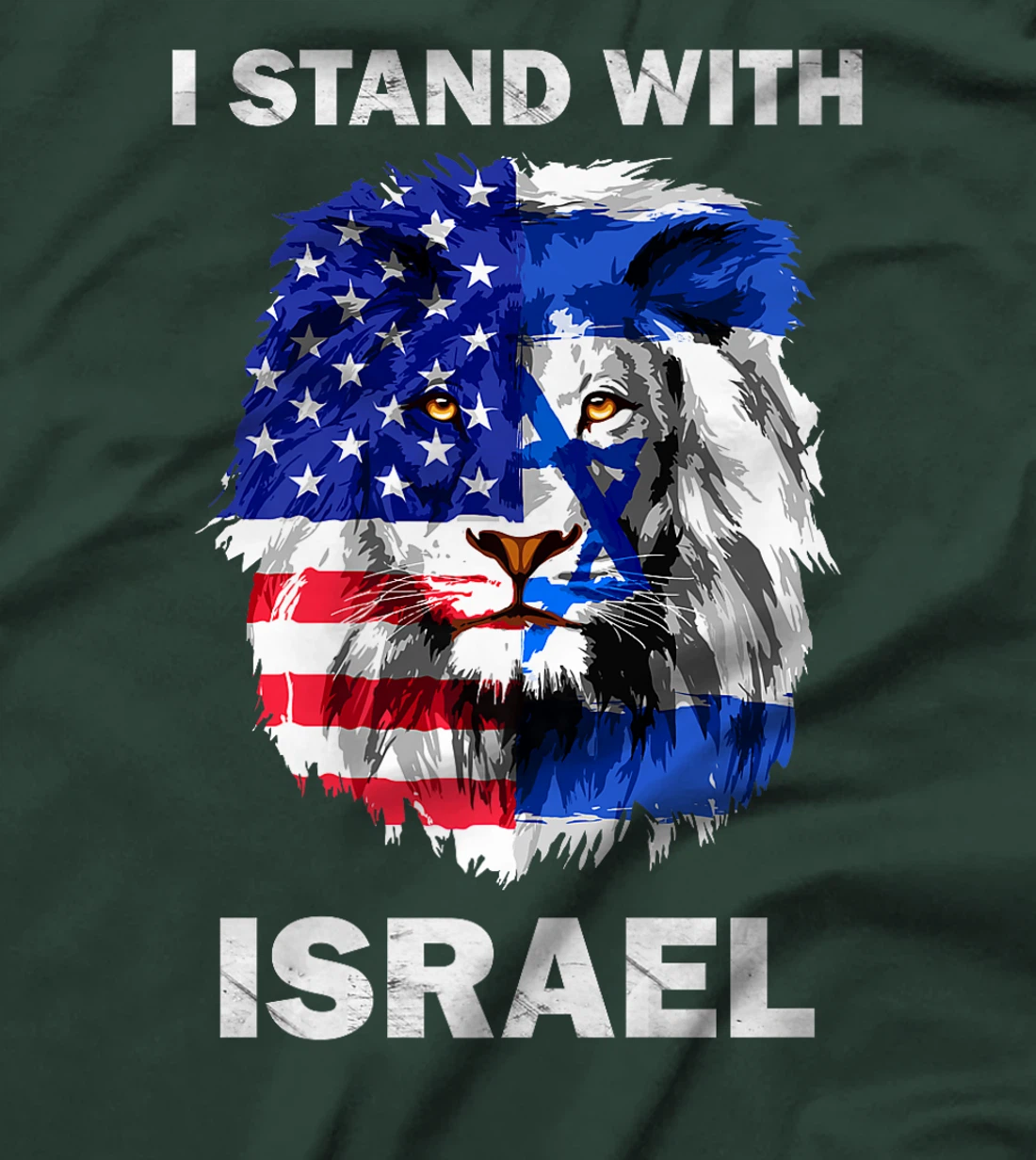 Israel and USA Flag Lion | I Stand With Israel Premium T-Shirt