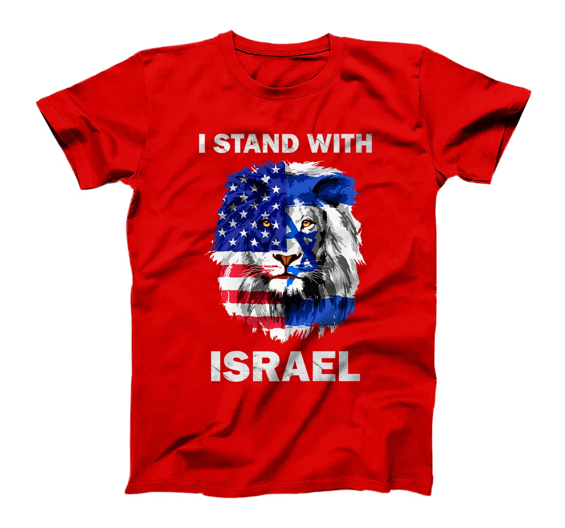 Israel and USA Flag Lion | I Stand With Israel Premium T-Shirt