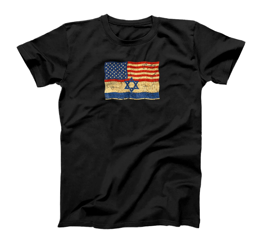 Flag of Israel and flag of USA, Israel Patriotic Gift T-Shirt