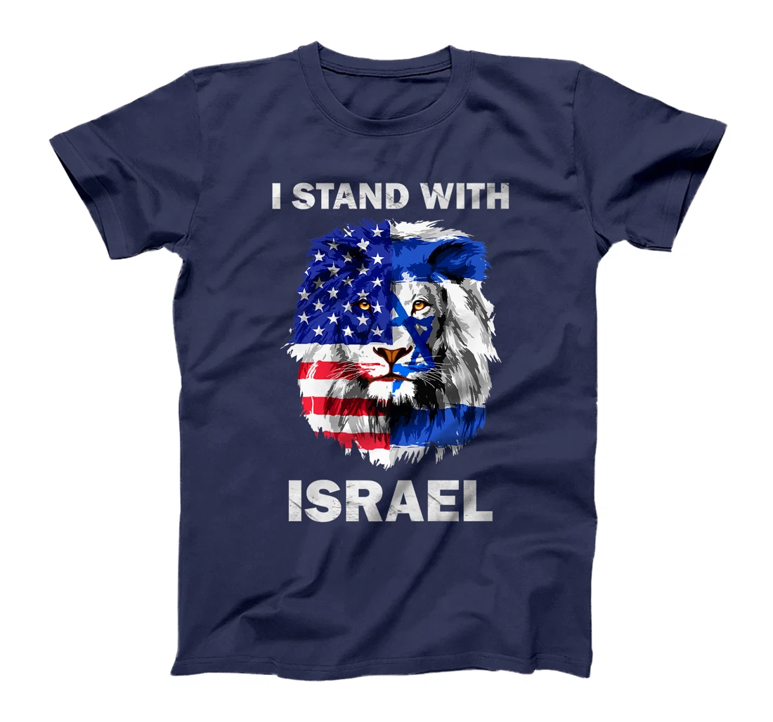 Israel and USA Flag Lion | I Stand With Israel Premium T-Shirt