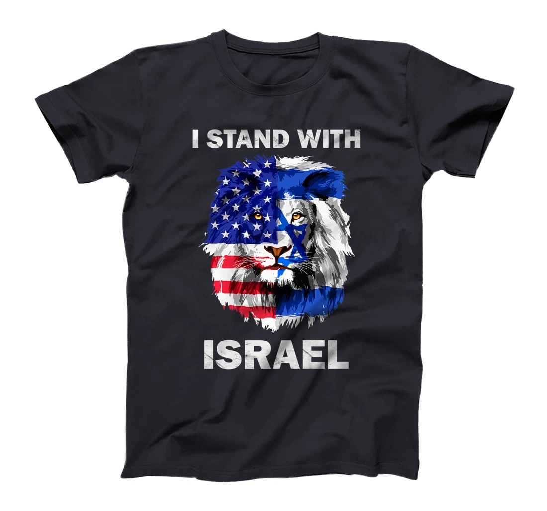 Israel and USA Flag Lion | I Stand With Israel Premium T-Shirt