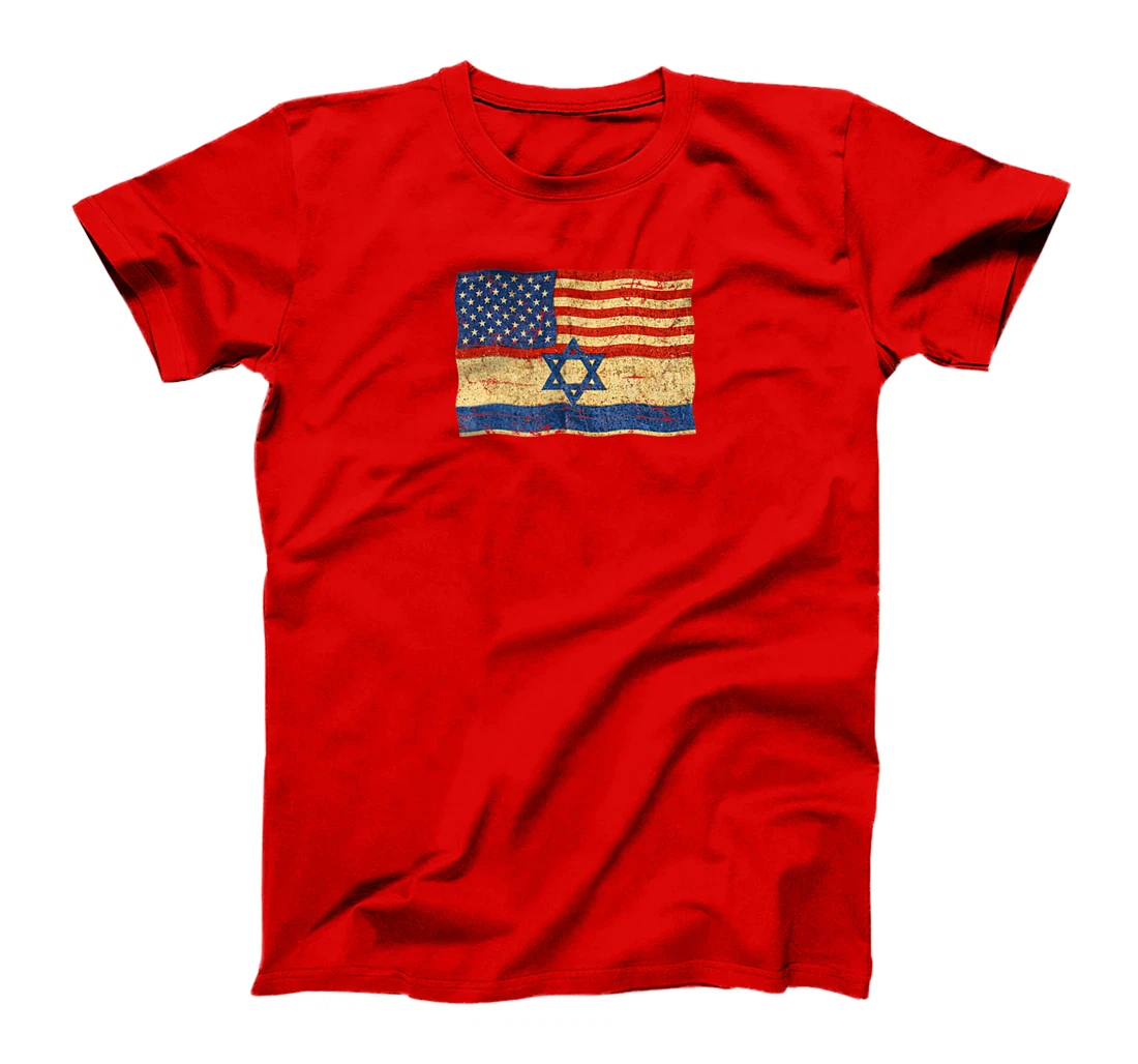 Flag of Israel and flag of USA, Israel Patriotic Gift T-Shirt