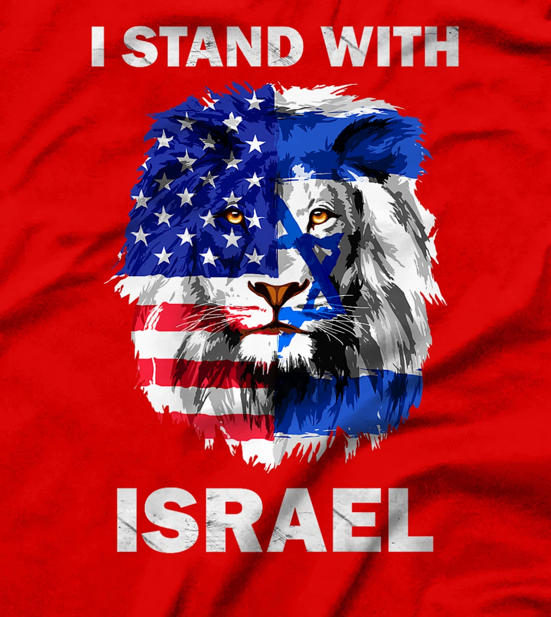 Israel and USA Flag Lion | I Stand With Israel Premium T-Shirt