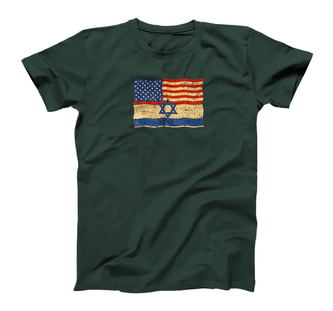 Flag of Israel and flag of USA, Israel Patriotic Gift T-Shirt