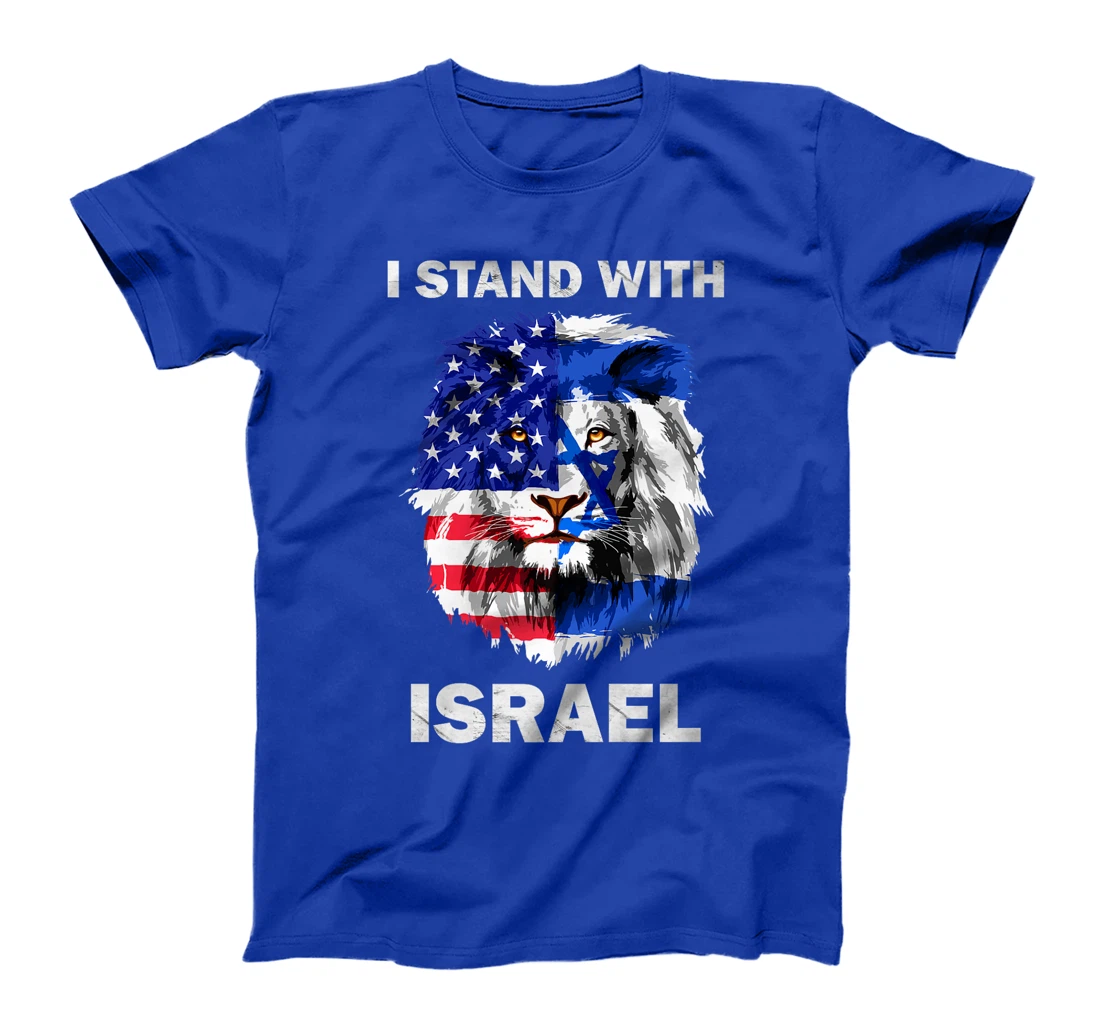 Israel and USA Flag Lion | I Stand With Israel Premium T-Shirt