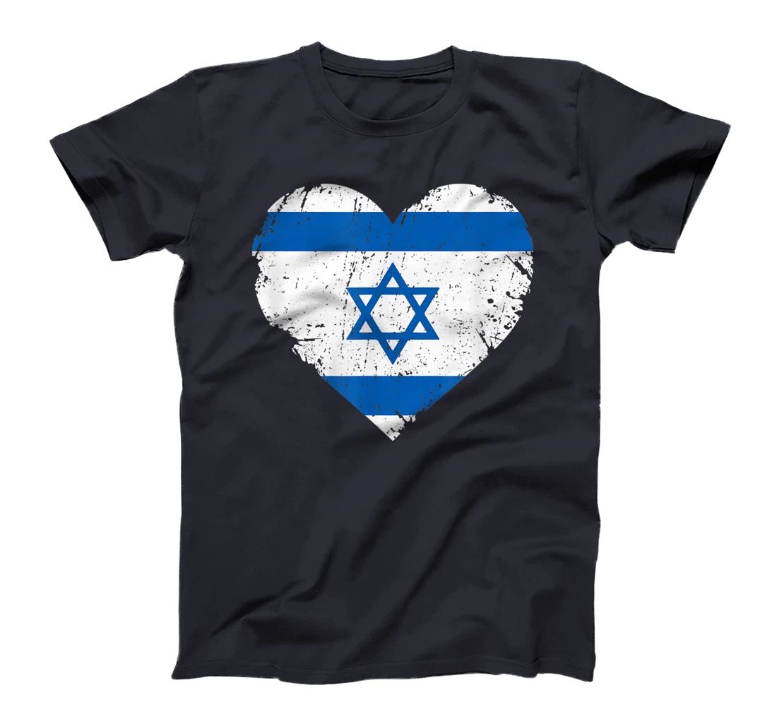 I Heart Israel Israeli Flag Jewish Art Gifts for Jew Support T-Shirt
