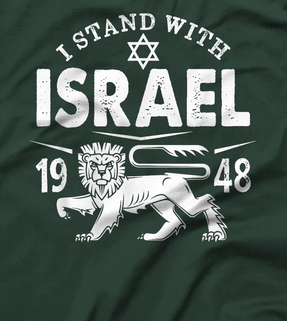 I STAND WITH ISRAEL Lion of Judah Star of David Flag Vintage T-Shirt