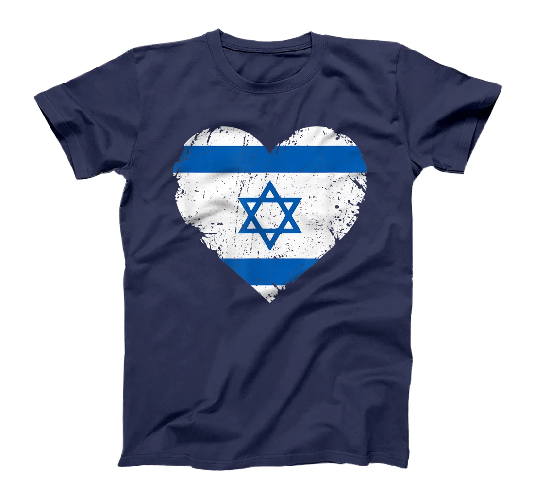 I Heart Israel Israeli Flag Jewish Art Gifts for Jew Support T-Shirt
