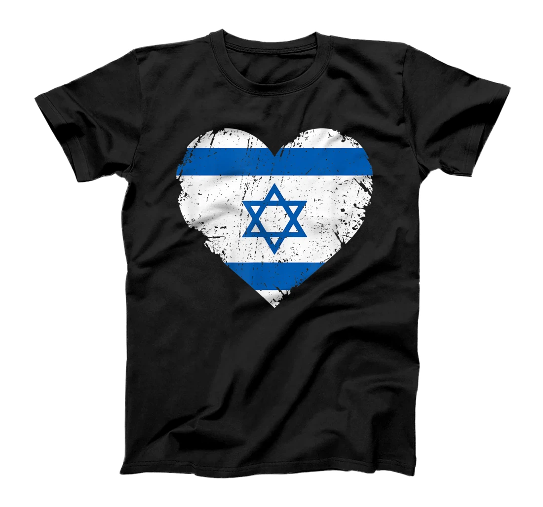 I Heart Israel Israeli Flag Jewish Art Gifts for Jew Support T-Shirt