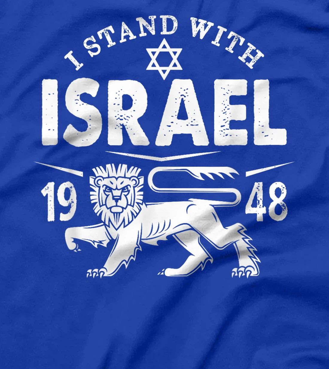 I STAND WITH ISRAEL Lion of Judah Star of David Flag Vintage T-Shirt