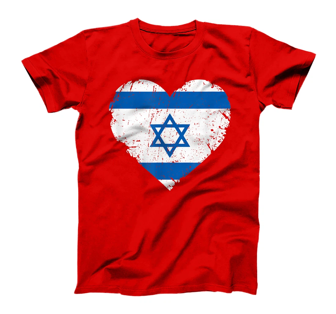 I Heart Israel Israeli Flag Jewish Art Gifts for Jew Support T-Shirt