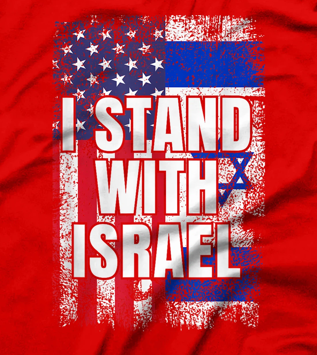 Womens I Stand With Israel USA Israeli Flag T-Shirt