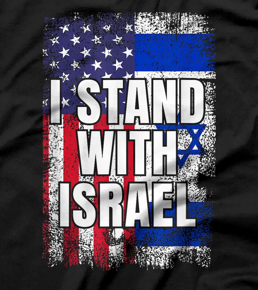 Womens I Stand With Israel USA Israeli Flag T-Shirt