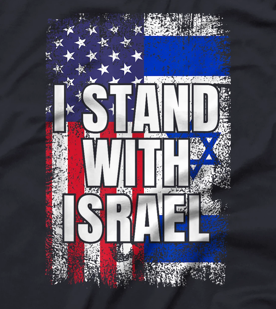 Womens I Stand With Israel USA Israeli Flag T-Shirt