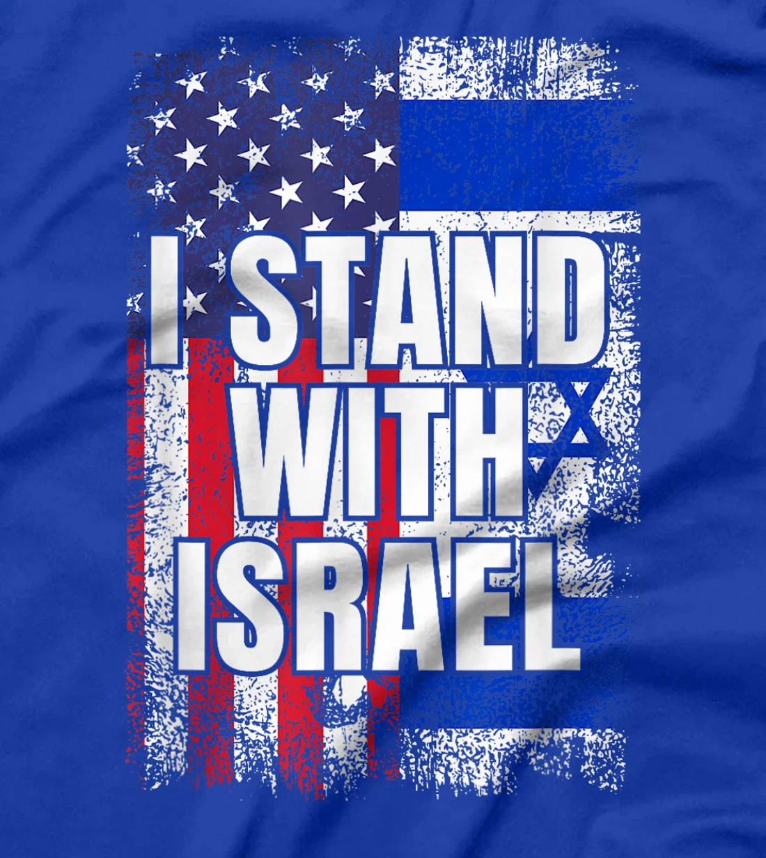 Womens I Stand With Israel USA Israeli Flag T-Shirt