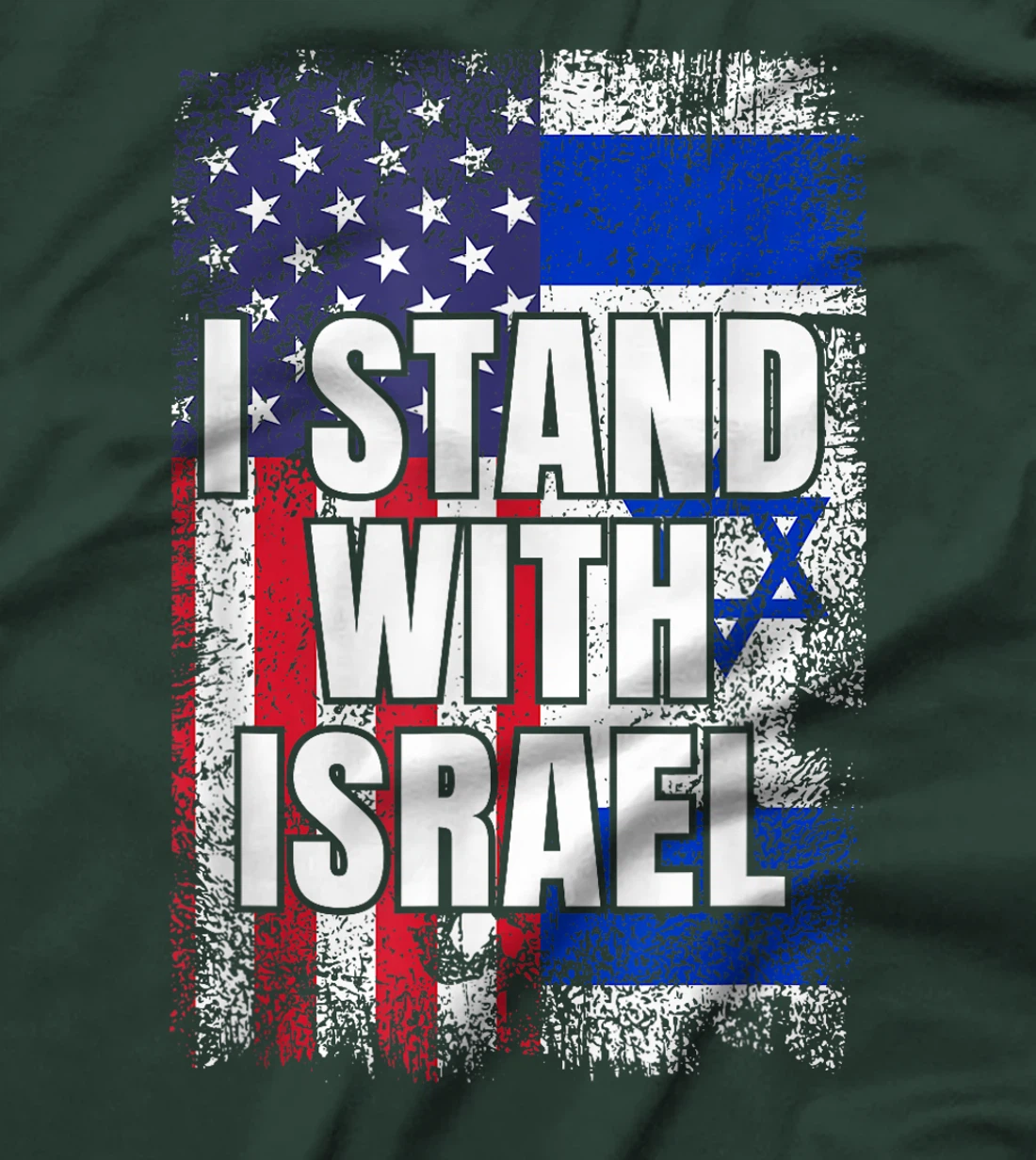 Womens I Stand With Israel USA Israeli Flag T-Shirt