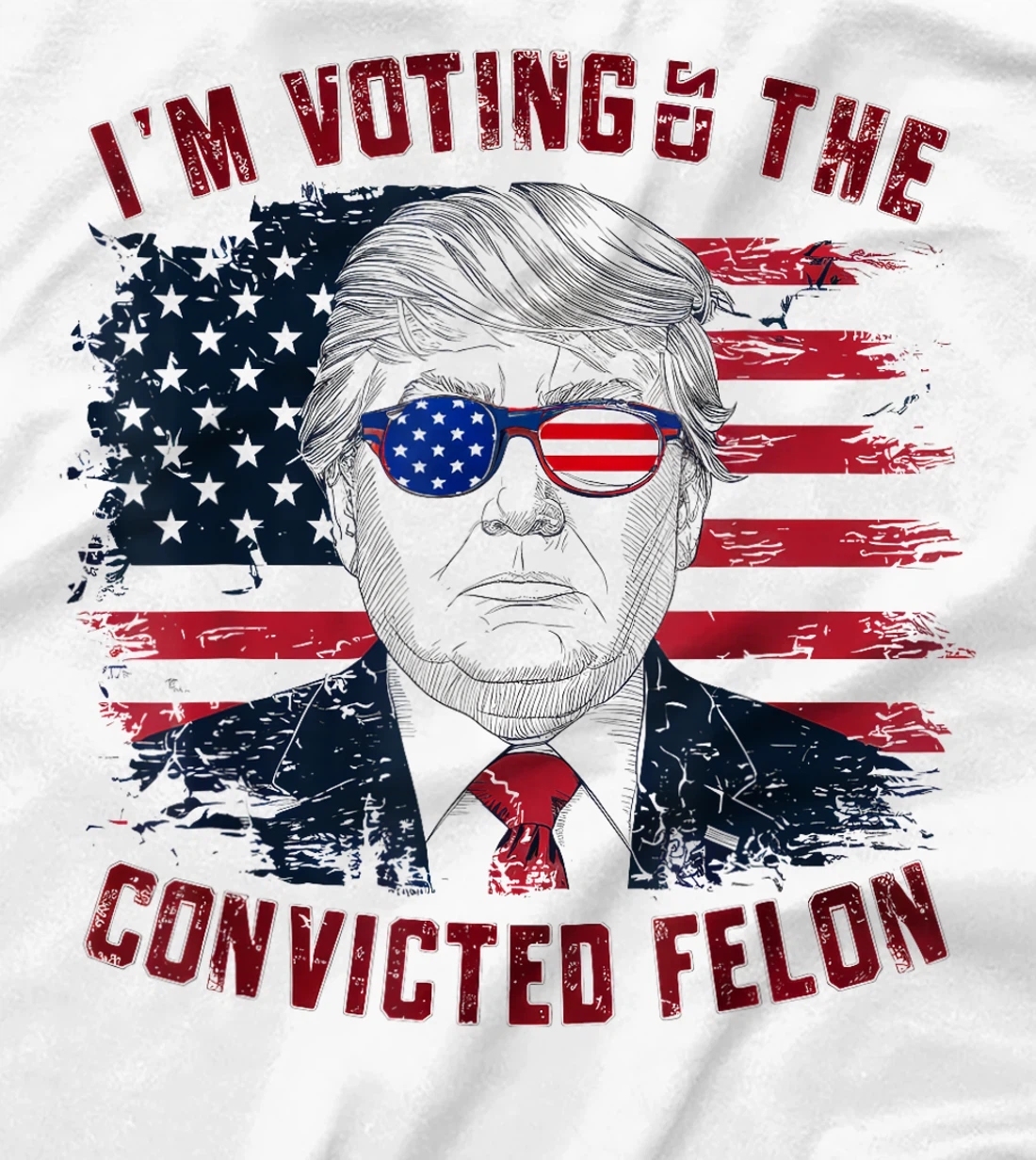 Retro Trump 2024 Convicted Felon, I'm Voting Convicted Felon T-Shirt