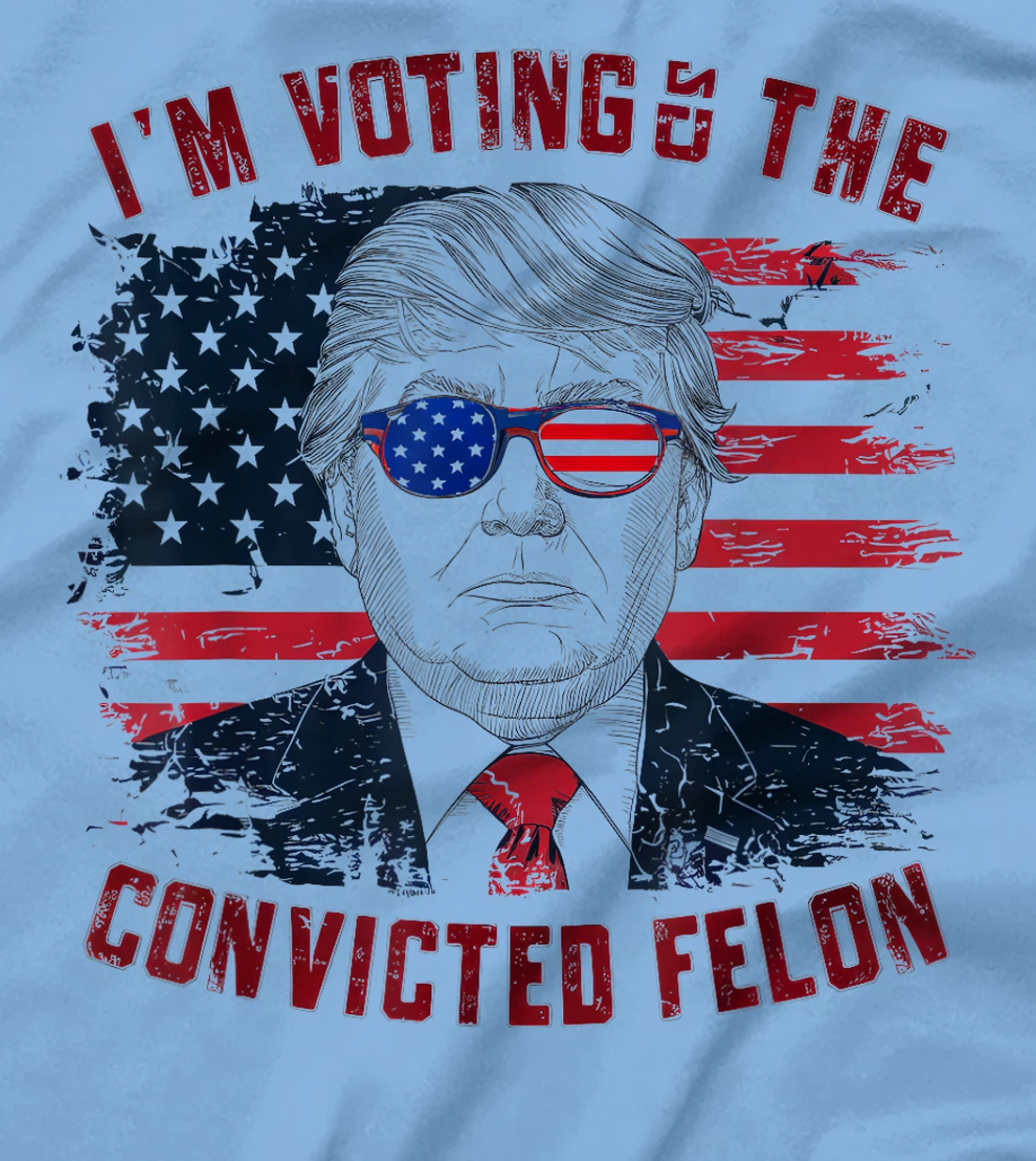 Retro Trump 2024 Convicted Felon, I'm Voting Convicted Felon T-Shirt