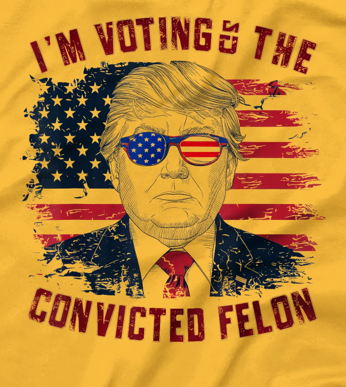 Retro Trump 2024 Convicted Felon, I'm Voting Convicted Felon T-Shirt