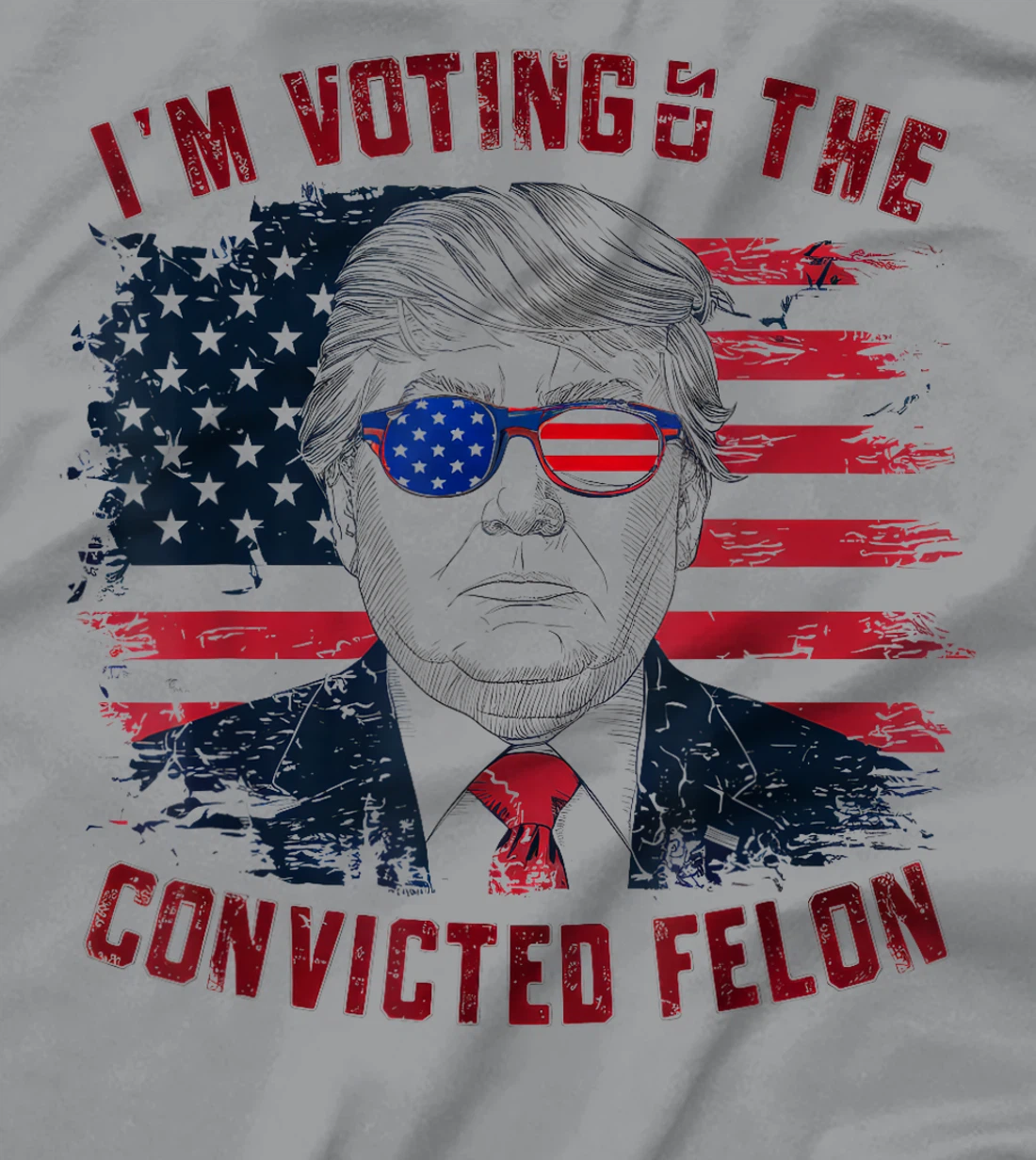 Retro Trump 2024 Convicted Felon, I'm Voting Convicted Felon T-Shirt