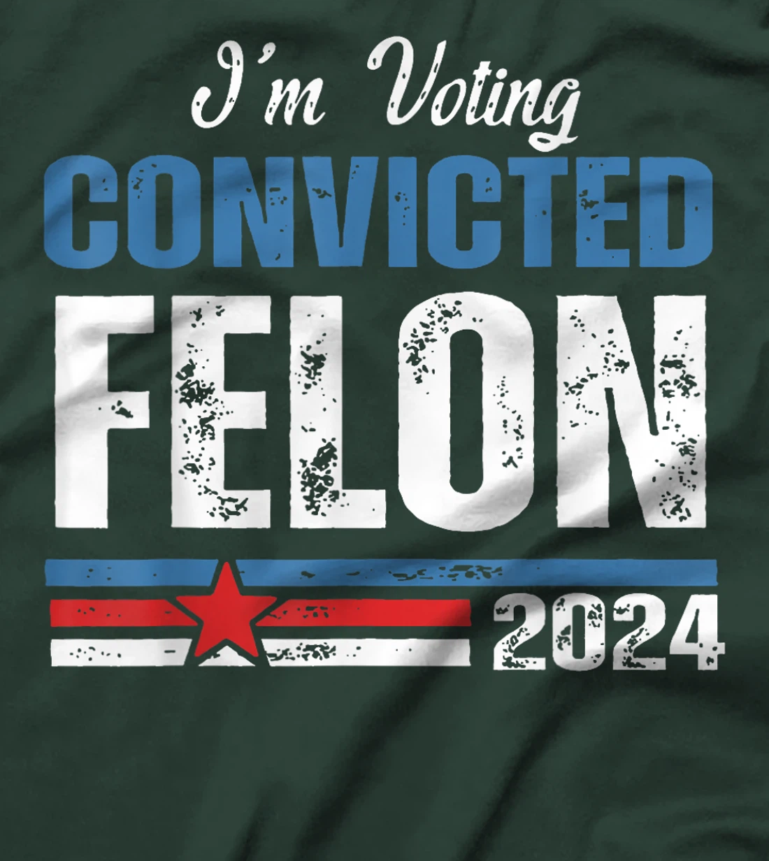 I'm Voting Convicted Felon Funny Trump 2024 4th Of July T-Shirt
