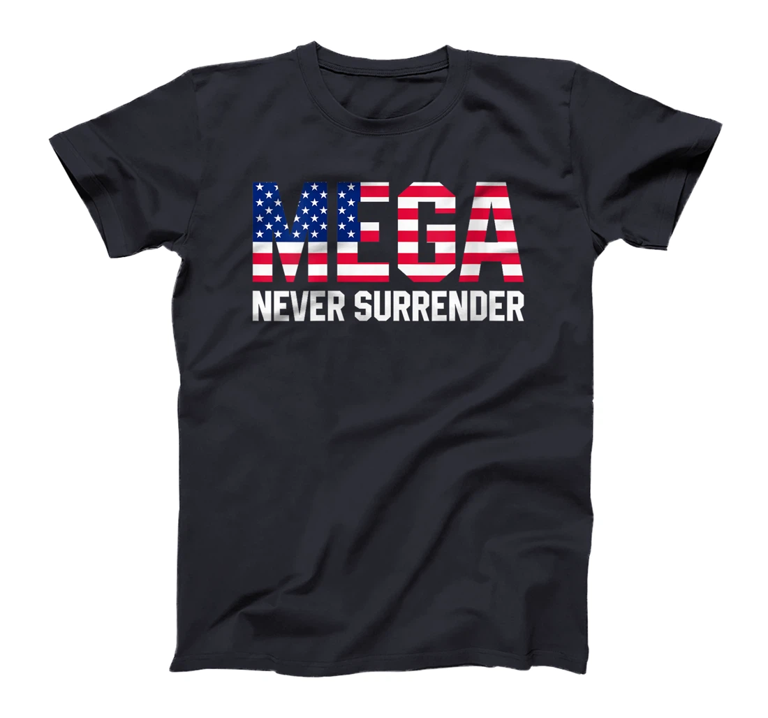 Womens Trump Dark MAGA Never Surrender T-Shirt