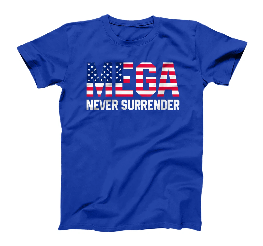Womens Trump Dark MAGA Never Surrender T-Shirt