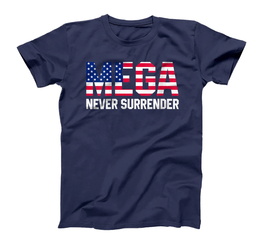 Womens Trump Dark MAGA Never Surrender T-Shirt