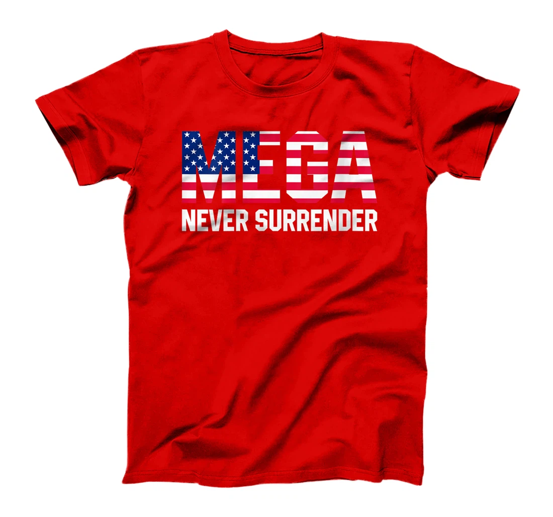 Womens Trump Dark MAGA Never Surrender T-Shirt
